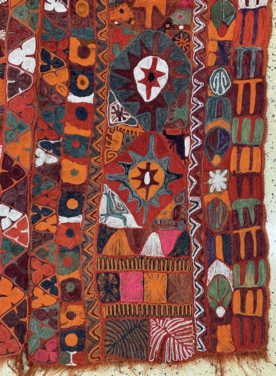 27136678a - Hochzeit-Kelim, Uzbekistan, Anfang 20.Jhd, Wolle auf Wolle, ca. 260 x 170 cm, EHZ: 1-2 ...