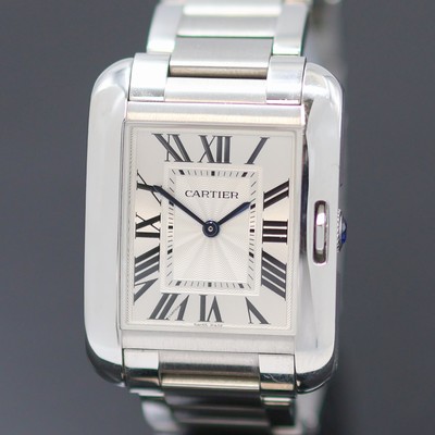 27136693a - CARTIER Tank Anglaise Armbanduhr Referenz 3704, quarz, Edelstahlgeh. inkl. orig. ...