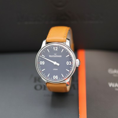 Image MEISTERSINGER Urban Einzeiger- Herrenarmbanduhr, Automatik, beids. vergl. Geh. in ...