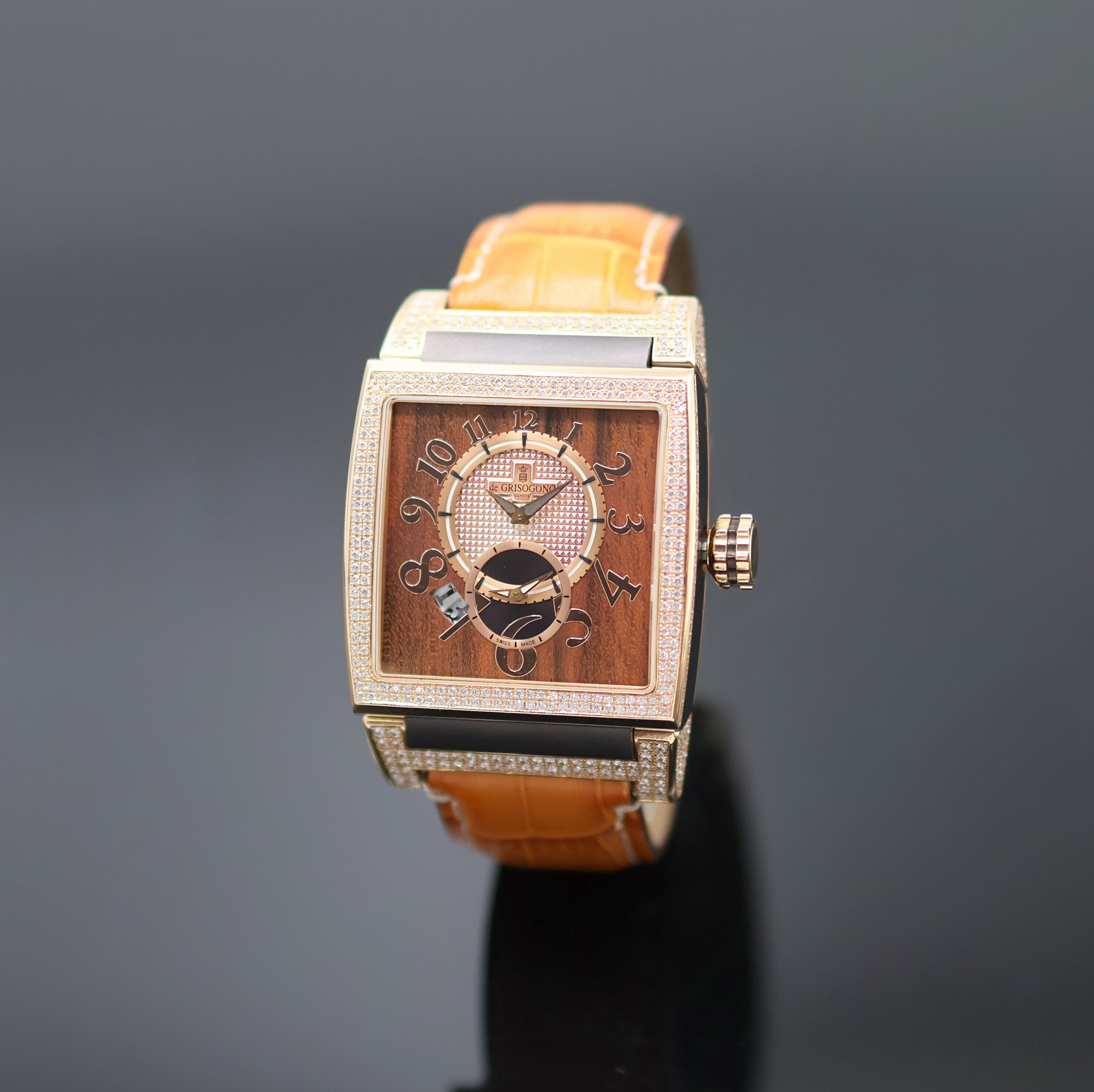 Image 27136813 - DE GRISOGONO Instrumento N°Uno diamantbesetzte Herrenarmbanduhr in RoseG 750/000 und ...