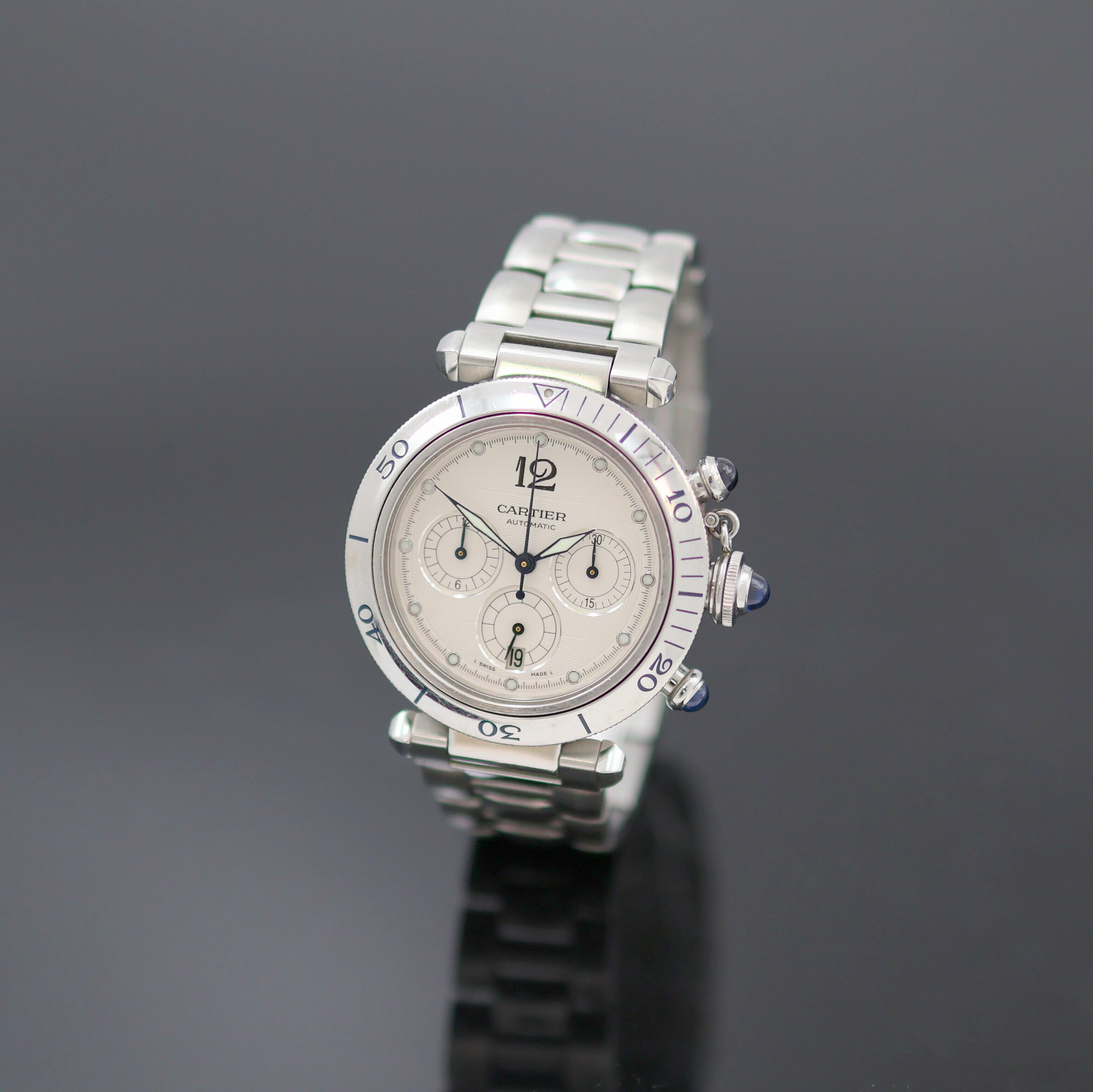 Image 27136816 - CARTIER Pasha Armbandchronograph Referenz 2113, Schweiz um 1995, Automatik, beids. ...
