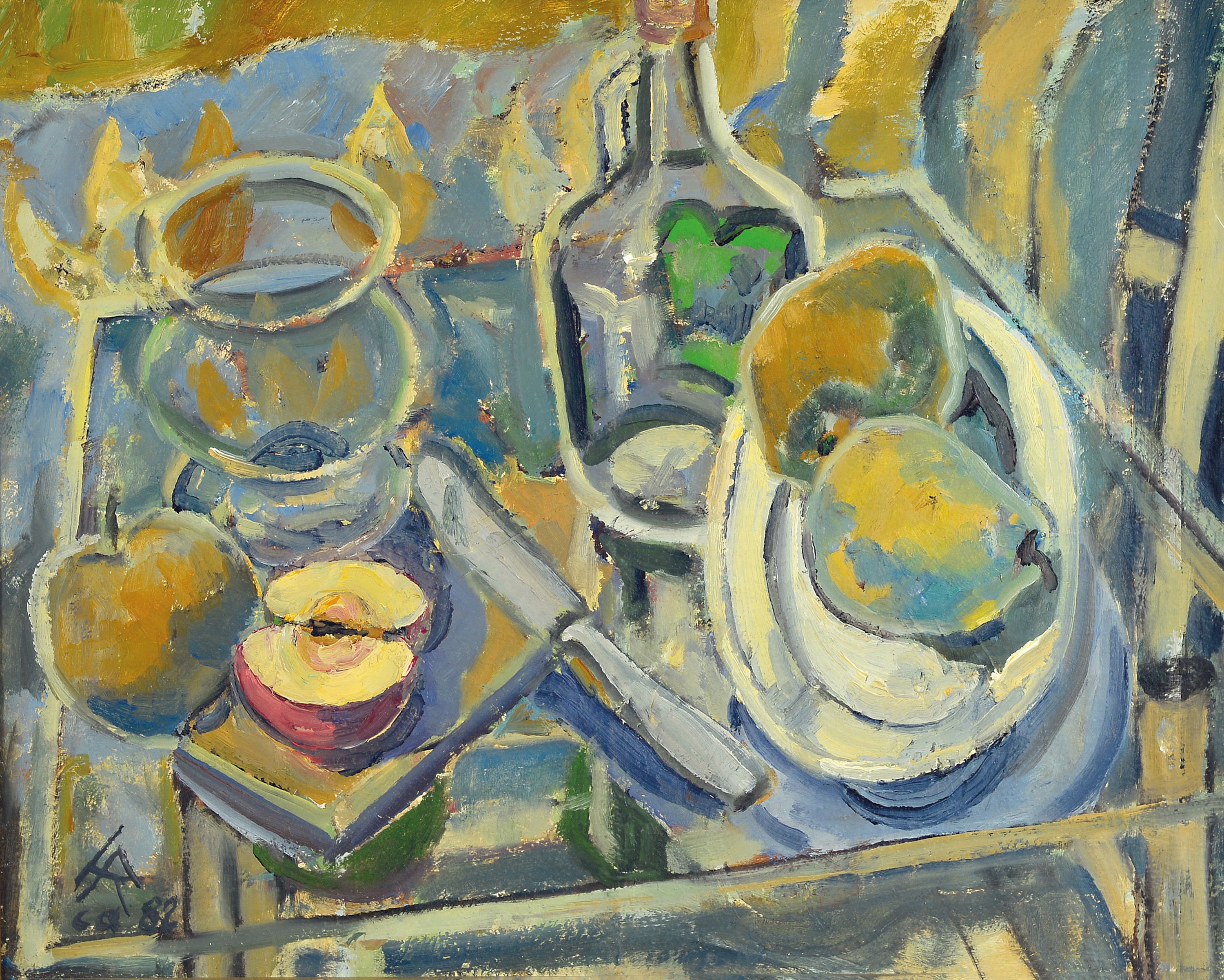 Image 27136827 - Heinz Reiss, 1923 Haßloch-2005, Stillleben mit Früchten und Gefäßen, links unten ...