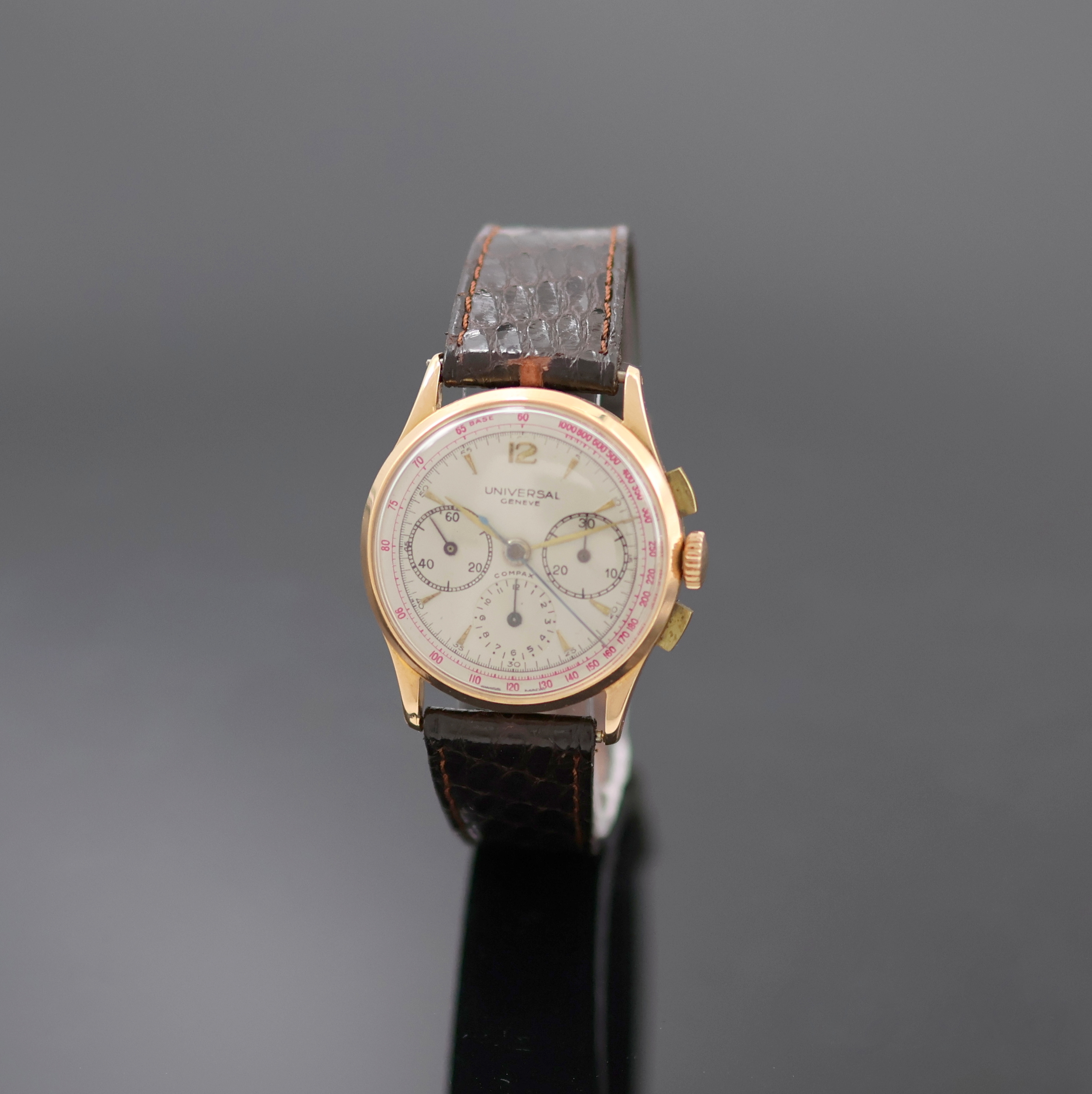 Image 27136834 - UNIVERSAL GENEVE Compax Schaltradchronograph in Rosegold 750/000 Referenz 12278 mit der ...