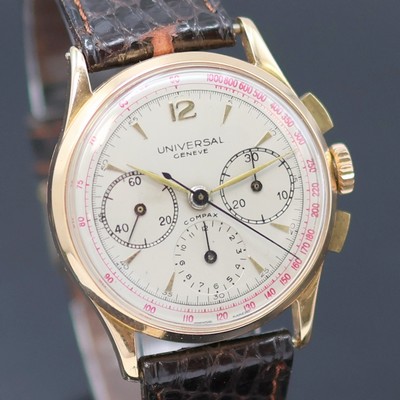 27136834a - UNIVERSAL GENEVE Compax Schaltradchronograph in Rosegold 750/000 Referenz 12278 mit der ...