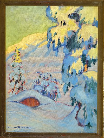 27136837k - Heinz Balmer, 1903 Nidau-1964 Zofingen, expressive-realistic winter landscape, early ...