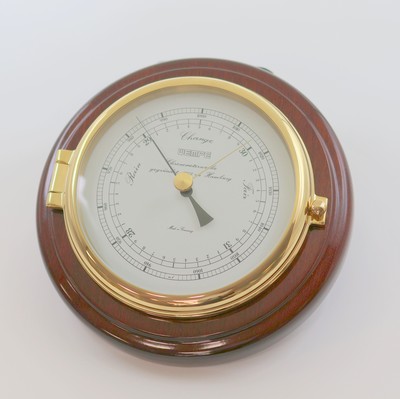 27136843c - WEMPE Set bestehend aus Schiffswanduhr und Barometer, Deutschland um 2000, quarz- ...