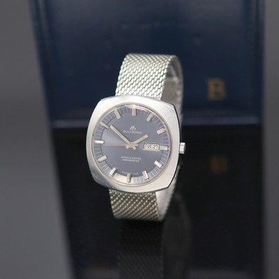 Image BUCHERER chronometer wristwatch in stainless steel, Switzerland around 1970, self ...