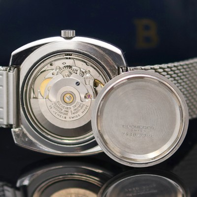 27136883g - BUCHERER Armbandchronometer in Edelstahl, Schweiz um 1970, Automatik, Boden verschr., ...