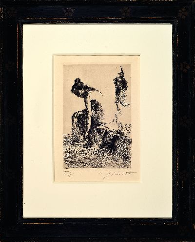 27136892k - Lovis Corinth, Tapiau 1858 - 1925 Zandvoort, Susanna im Bade, Radierung auf Japanpapier ...