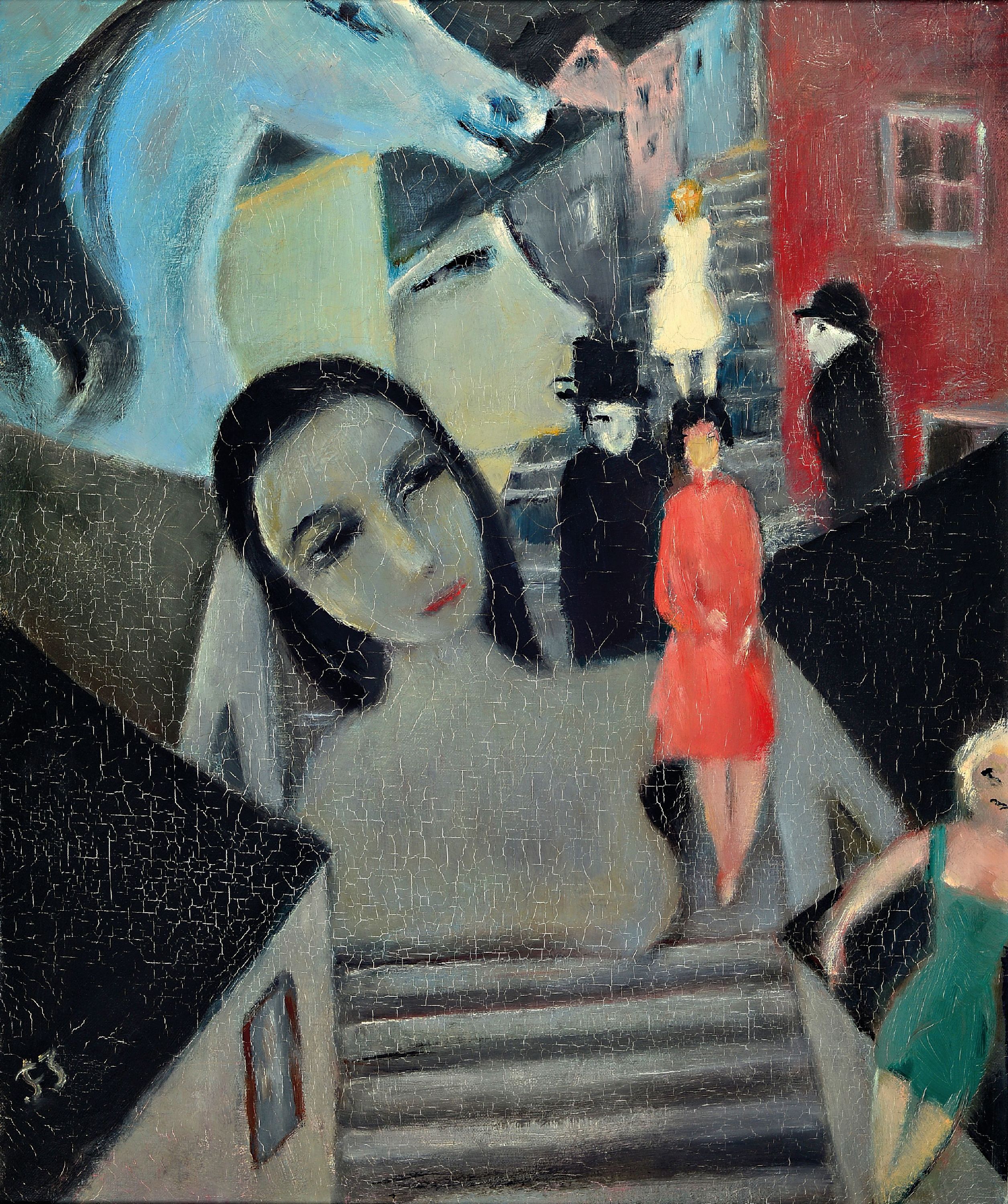 Image 27137207 - Franz Juncker, 1899 Speyer - 1980 Homburg, dream-like elements with an urban scene, ...
