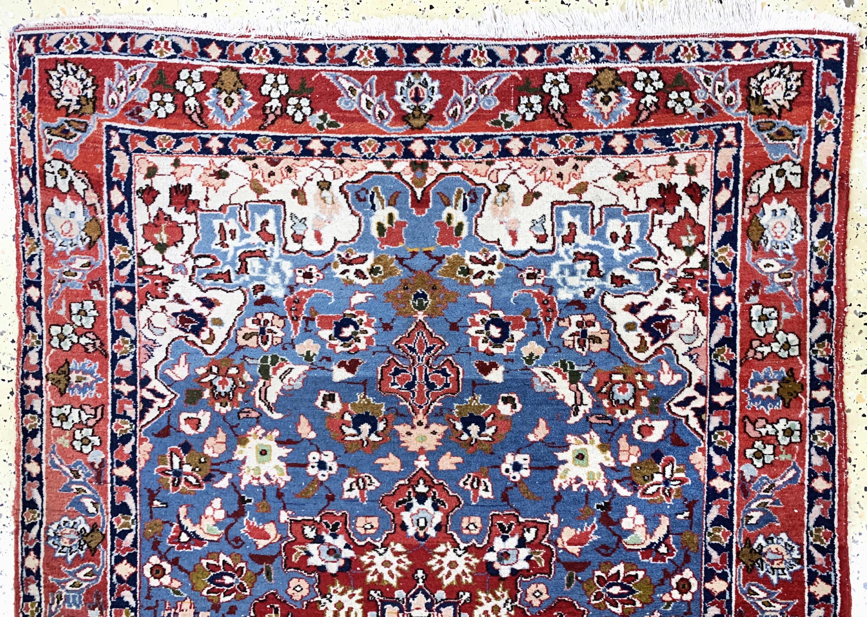 Detail a: Najafabad, Persien, Mitte 20.Jhd, Wolle aufBaumwolle, ca. 153 x 107 cm, EHZ: 3