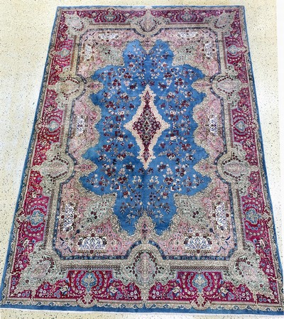 Image Kerman fein, signiert, Persien, Ende 20.Jhd, Korkwolle auf Baumwolle, ca. 450 x 305cm, ...