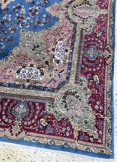 27137644a - Kerman fein, signiert, Persien, Ende 20.Jhd, Korkwolle auf Baumwolle, ca. 450 x 305cm, ...