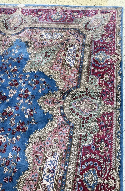 27137644d - Kerman fein, signiert, Persien, Ende 20.Jhd, Korkwolle auf Baumwolle, ca. 450 x 305cm, ...