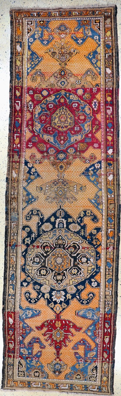 Image ´Karabagh´Kazak antik, Kaukasus, um 1900, Wolle auf Wolle, ca. 400 x 115 cm, EHZ: 4 ...