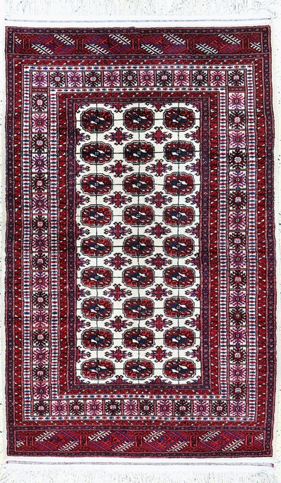 Image Torkmen, Persien, Mitte 20.Jhd, Wolle auf Baumwolle, ca. 205 x 130 cm, EHZ: 2 ...