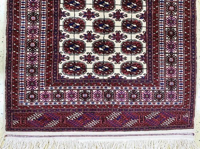 27137649b - Torkmen, Persien, Mitte 20.Jhd, Wolle auf Baumwolle, ca. 205 x 130 cm, EHZ: 2 ...