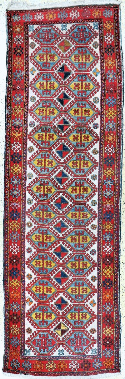 Image Meschgin alt, Persien, Anfang 20.Jhd, Wolleauf Baumwolle, ca. 300 x 96 cm, Mottenfraß, ...