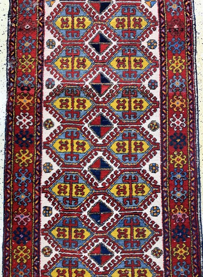 27137673b - Meschgin alt, Persien, Anfang 20.Jhd, Wolleauf Baumwolle, ca. 300 x 96 cm, Mottenfraß, ...