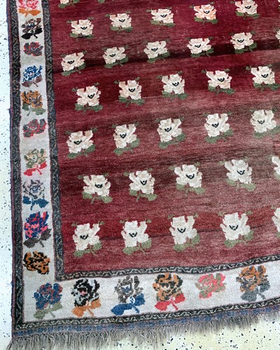 27137691b - Ghaschgai alt, Persien, Mitte 20.Jhd, Wolleauf Wolle, ca. 265 x 177 cm, verblasst, EHZ: ...