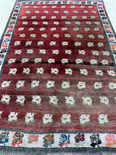 27137691e - Ghaschgai alt, Persien, Mitte 20.Jhd, Wolleauf Wolle, ca. 265 x 177 cm, verblasst, EHZ: ...