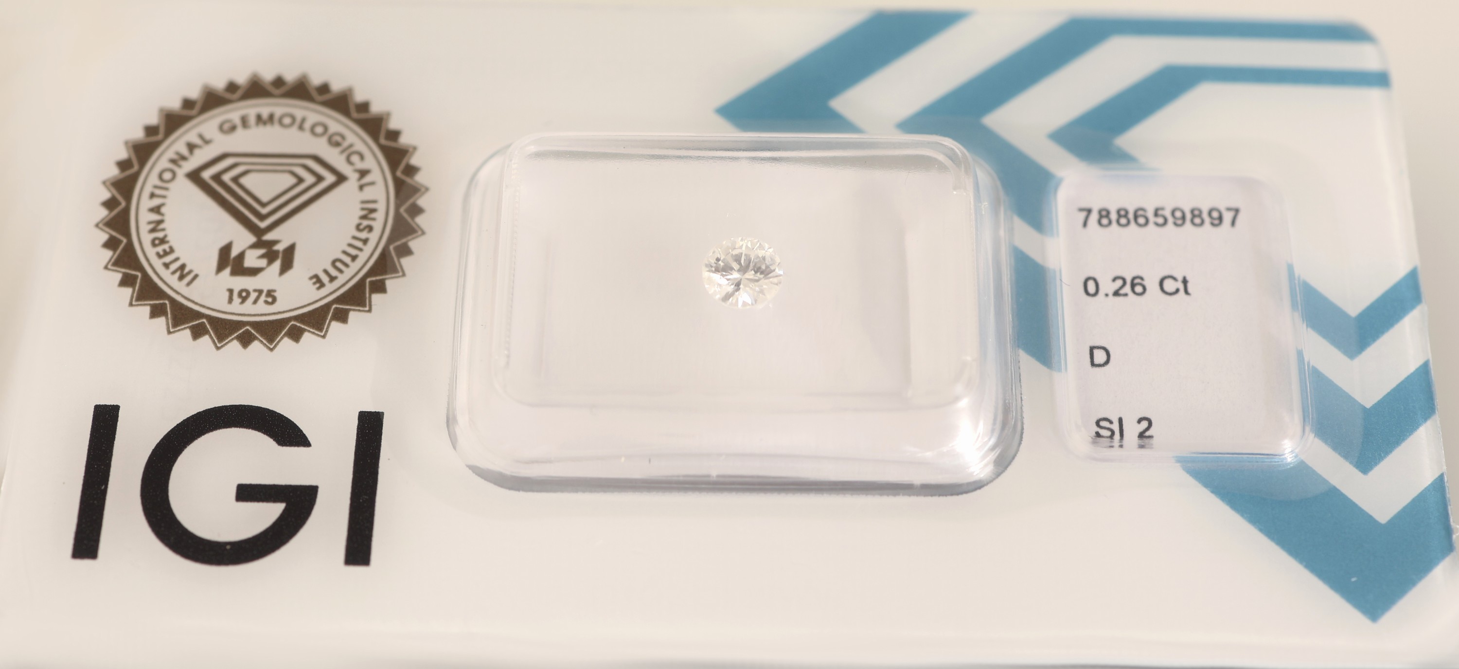 Image 27137819 - Loser Brillant, 0.26 ct hochfeines Weiß (D)/si2, eingeschweißt, IGI-Expertise anbei ...