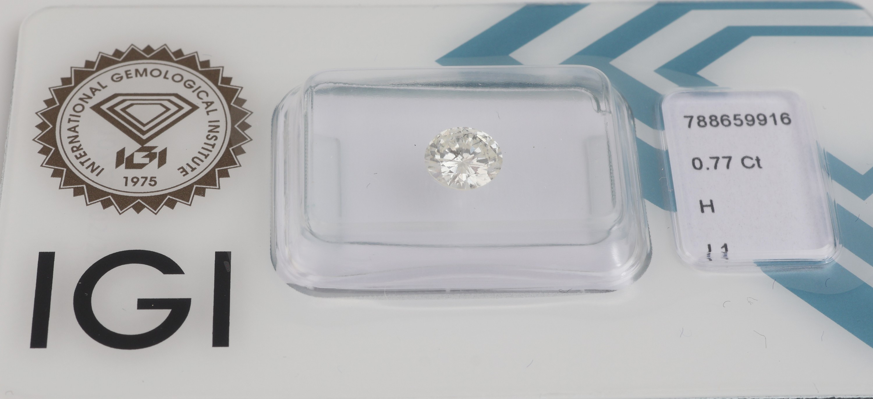 Image 27137830 - Loser Brillant, 0.77 ct Weiß(H)/p2, eingeschweißt, IGI-Expertise anbei Schätzpreis: ...