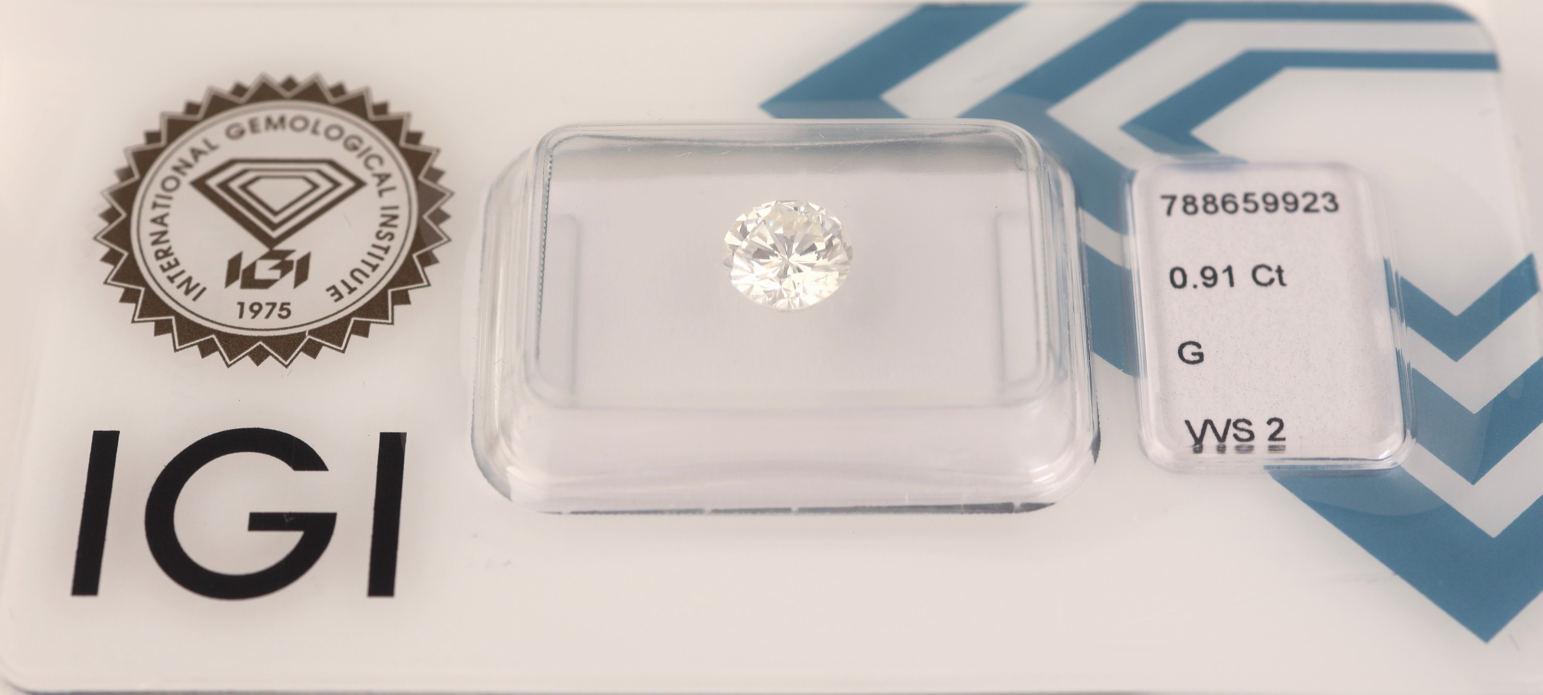 Image 27137835 - Loser Brillant, 0.91 ct feines Weiß(G)/vvs2, eingeschweißt, IGI-Expertise anbei ...
