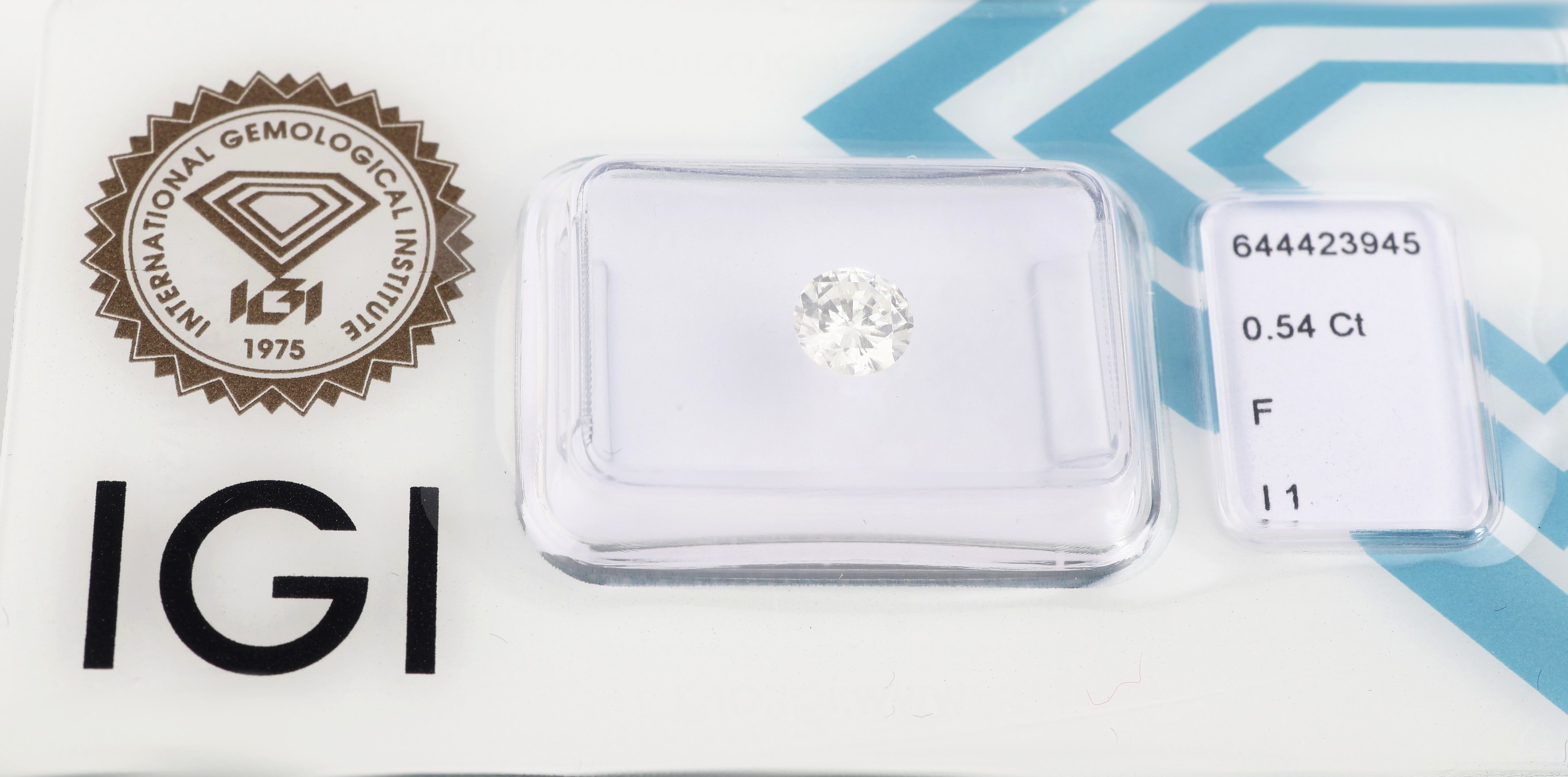 Image 27137847 - Loser Brillant 0.54 ct feines Weiß (F)/p2, eingeschweißt, IGI-Expertise anbei ...