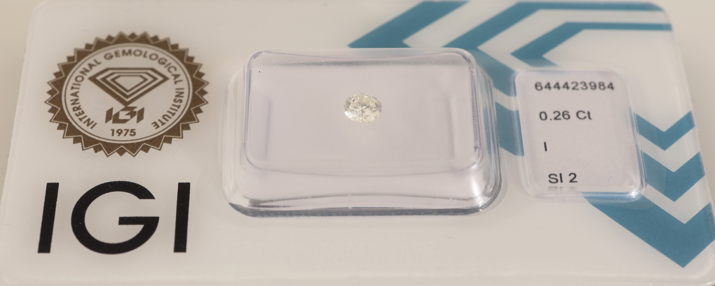 Detail a: Loser Brillant, 0.26 ct l.get.Weiß(I)/si2, eingeschweißt, IGI-Expertise anbei