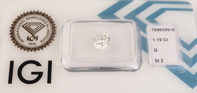 27137824a - Loser Brillant, 1.19 ct feines Weiß(G)/si2, eingeschweißt, IGI-Expertise anbei ...