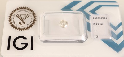 Image Loser Brillant, 0.71 ct l.get.Weiß(J)/p2, eingeschweißt, IGI-Expertise anbei ...