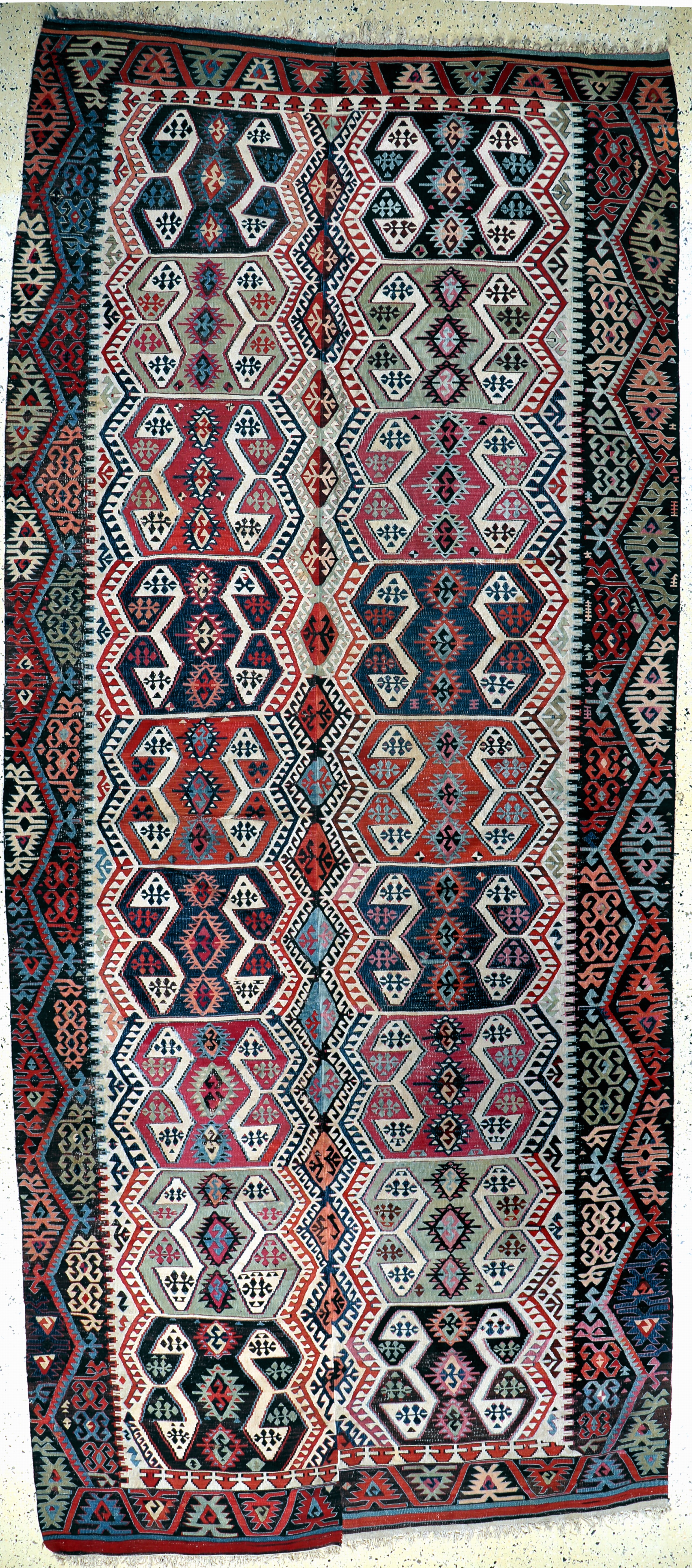 Image 27138258 - Ayden-Kelim antik, Türkei, 19.Jhd, Wolle auf Wolle, ca. 420 x 185 cm, EHZ: 2 ...