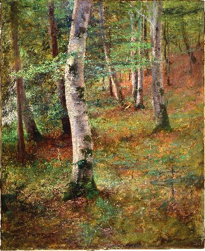 27138231k - Ferdinand Max Bredt, 1868 Leipzig-1921 Ruhpolding, Waldinterieur mit Birken, seltene ...