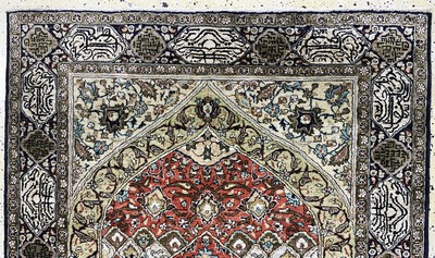 27138249a - Ghom Seide, Persien, Mitte 20.Jhd, reine Naturseide, ca. 153 x 107 cm, EHZ: 2 ...