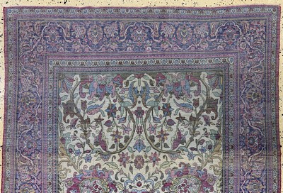 27138257g - Seiden Keschan antik, Persien, 19.Jhd, reine Naturseide, ca. 200 x 130 cm, ...