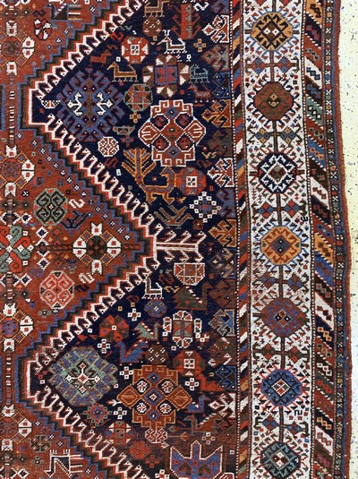27138259d - Khamseh antik, Persien, 19.Jhd, Wolle auf Wolle, ca. 280 x 175 cm, EHZ: 3 Schätzpreis: ...