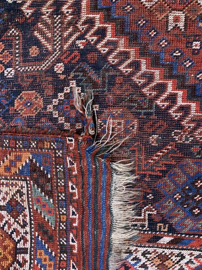 27138259h - Khamseh antik, Persien, 19.Jhd, Wolle auf Wolle, ca. 280 x 175 cm, EHZ: 3 Schätzpreis: ...