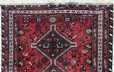 27138261a - Schiraz old, Persia, mid-20th century, wool onwool, approx. 210 x 155 cm, condition: 2-3. ...