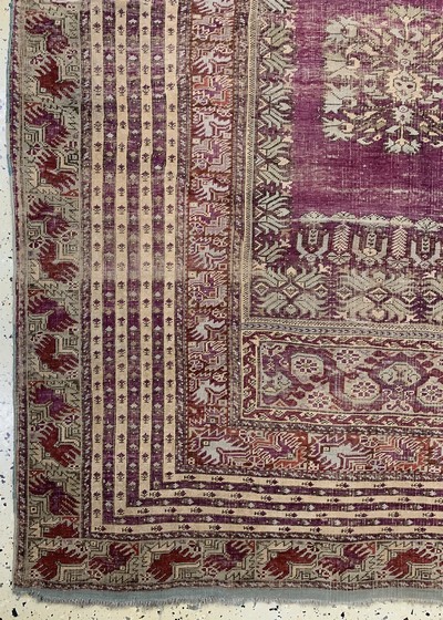 27138263b - Giordes antik, Türkei, Anfang 19.Jhd, Wolleauf Wolle, ca. 220 x 150 cm, EHZ: 3 ...