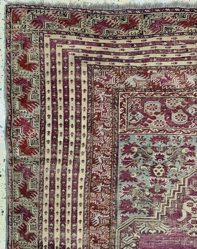 27138263d - Giordes antik, Türkei, Anfang 19.Jhd, Wolleauf Wolle, ca. 220 x 150 cm, EHZ: 3 ...