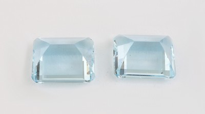 27138423a - Lot 2 lose Aquamarine, zus. ca. 28.74 ct, Treppenschliff Schätzpreis: 6800, - EUR