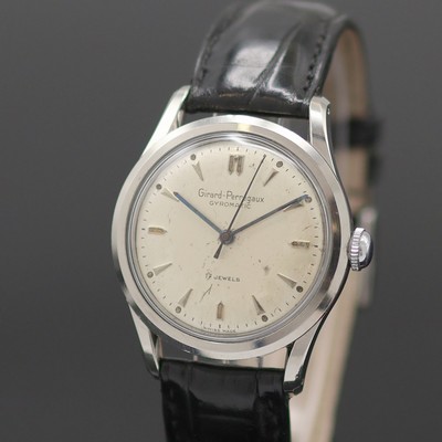 27138490a - GIRARD PERREGAUX Herrenarmbanduhr in Stahl, Schweiz um 1960, Automatik, 3-tlg. Geh., ...