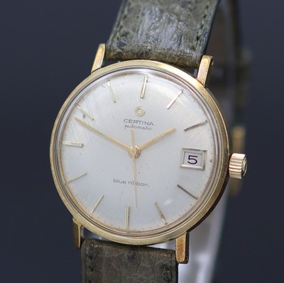 27138493a - CERTINA Blue Ribbon Herrenarmbanduhr in GG 585/000, Schweiz um 1965, Automatik, 2-tlg. ...