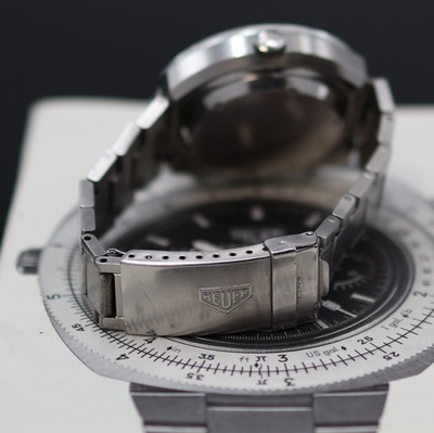 27138496d - HEUER Calculator Referenz 110.633 in Stahl an original Stahlband, Schweiz um 1975, ...