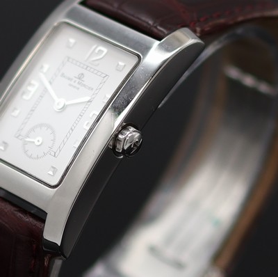 27138497b - BAUME & MERCIER Hampton rechteckige Damenarmbanduhr in Stahl, Schweiz um 2010, quarz, ...