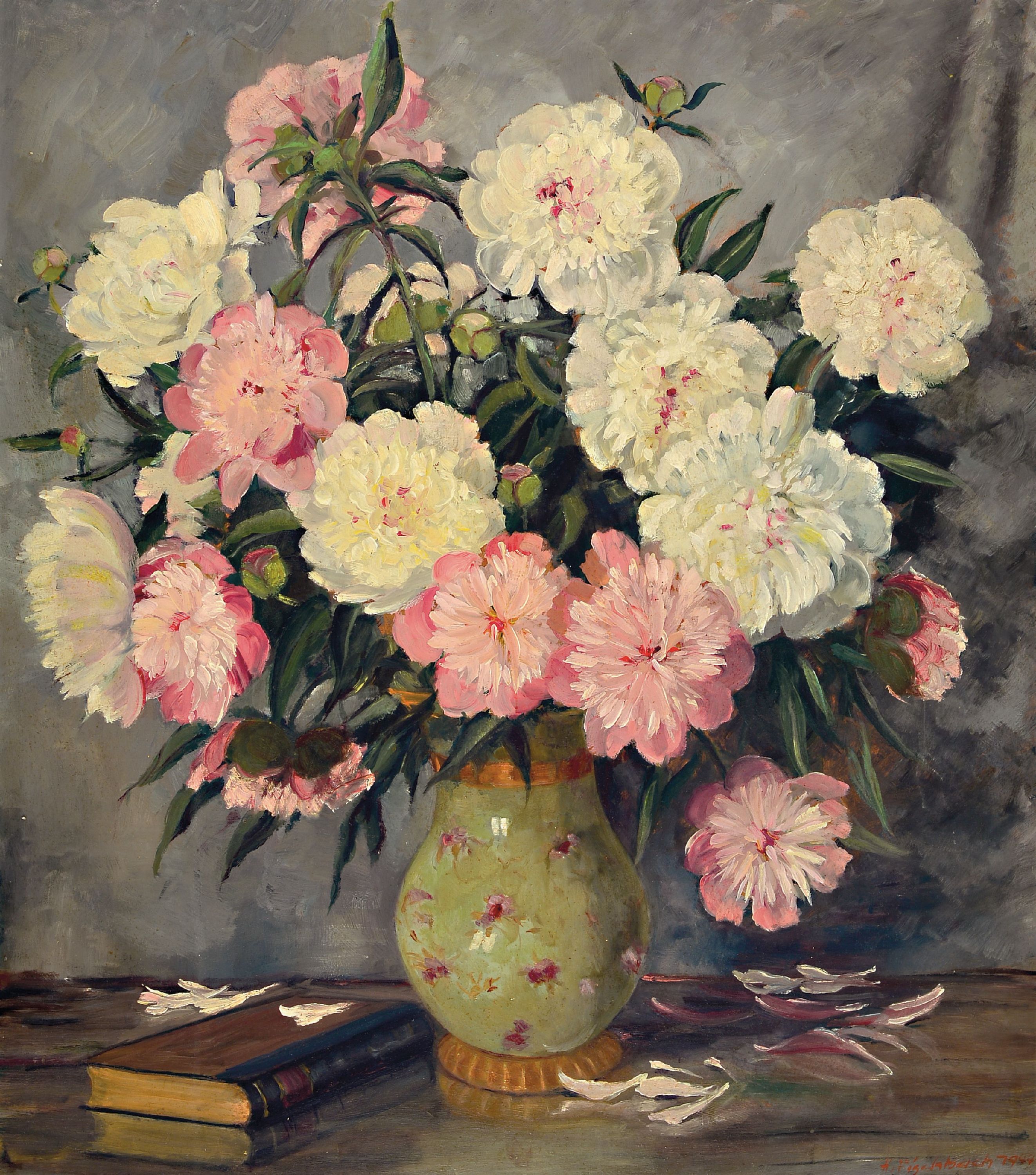 Image 27138503 - Hugo Fischbach, 1894 Wuppertal-1962 Germersheim, Blumenstillleben mit weißen ...