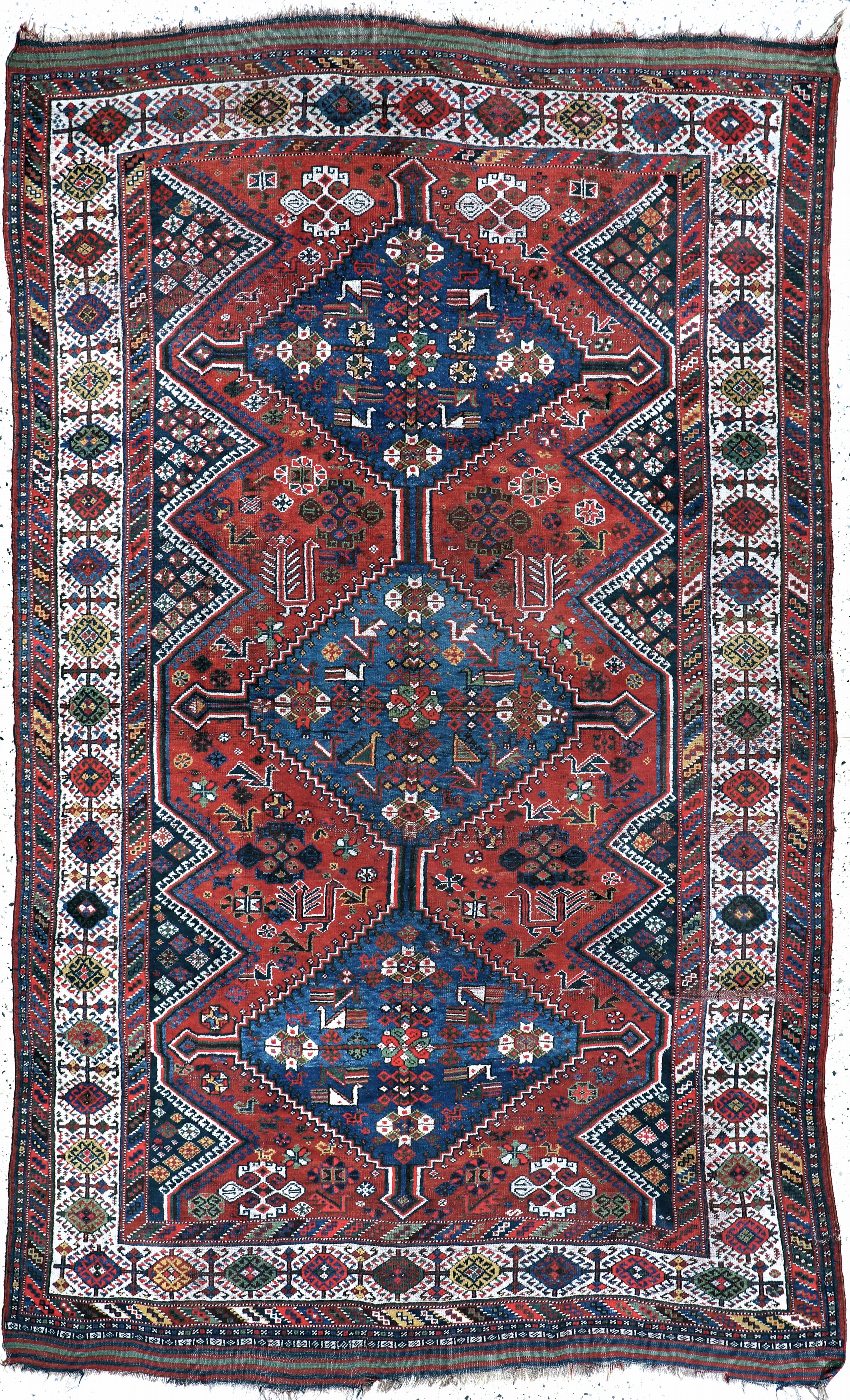 Image 27138574 - Khamseh antik, Persien, 19.Jhd, Wolle auf Wolle, ca. 313 x 190 cm, EHZ: 3-4 ...