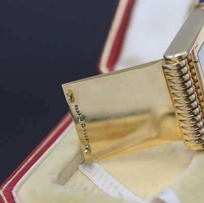 27138500e - CARTIER seltenes Reiseührchen in GG 750/000 mit original Etui, Schweiz / London lt. ...