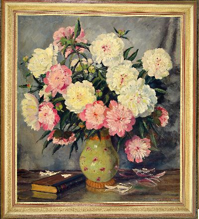 27138503k - Hugo Fischbach, 1894 Wuppertal-1962 Germersheim, Blumenstillleben mit weißen ...